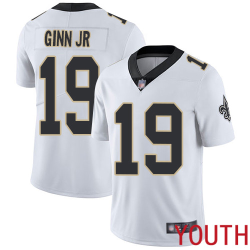 New Orleans Saints Limited White Youth Ted Ginn Jr Road Jersey NFL Football 19 Vapor Untouchable Jersey
